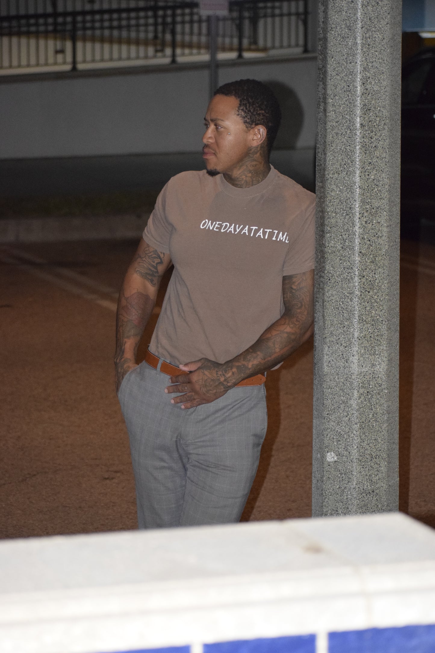 Men’s Brown Tee /White Label