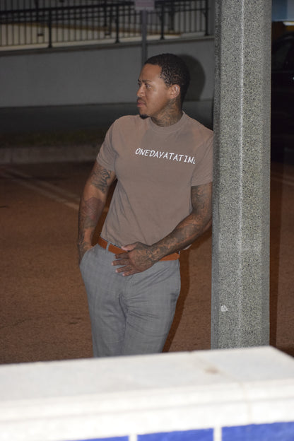 Men’s Brown Tee /White Label